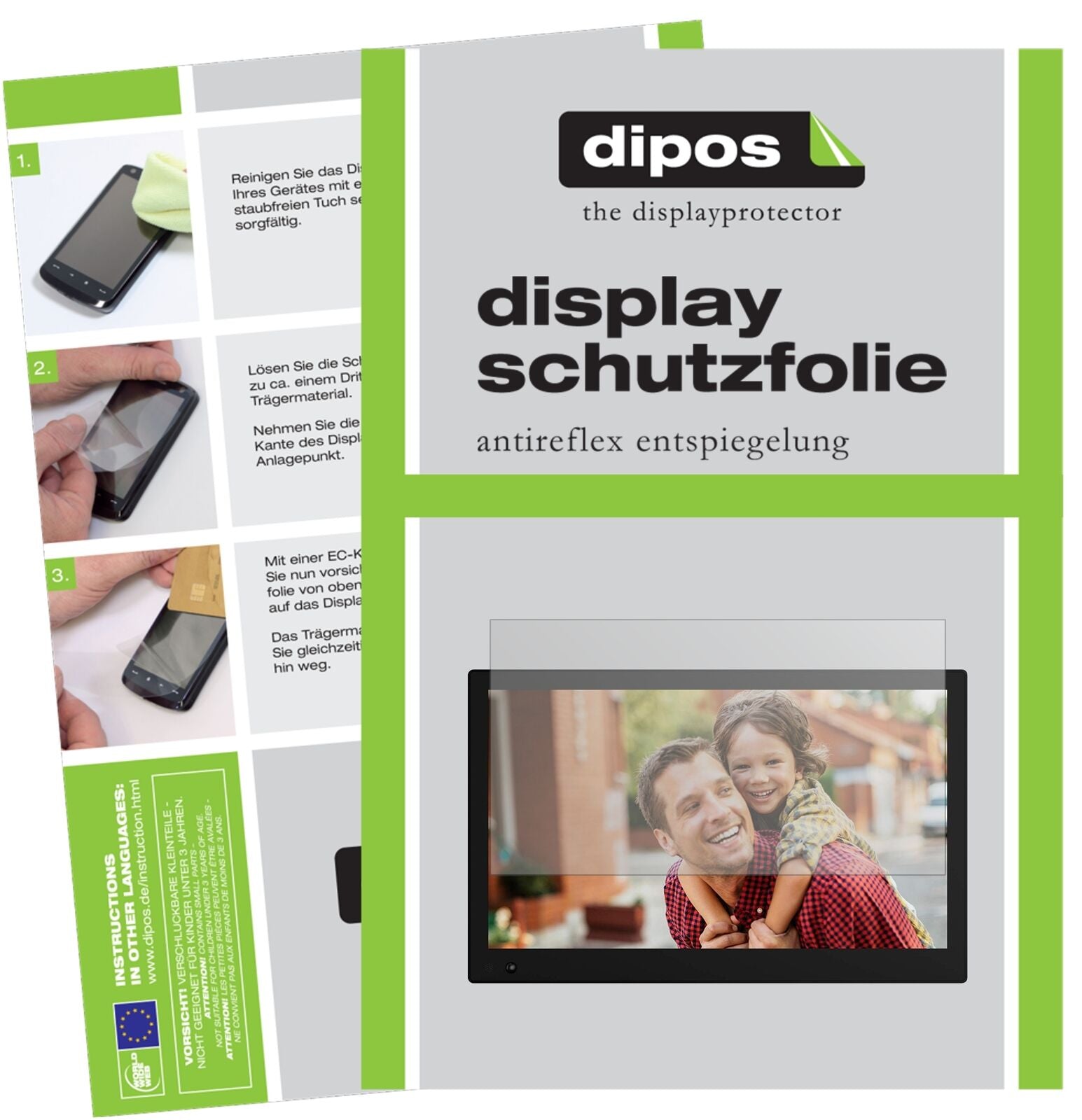 NIX Advance17.3 Zoll Widescreen mit aufgebrachter dipos Displayschutzfolie, die lästige Fingerabdrücke minimiert