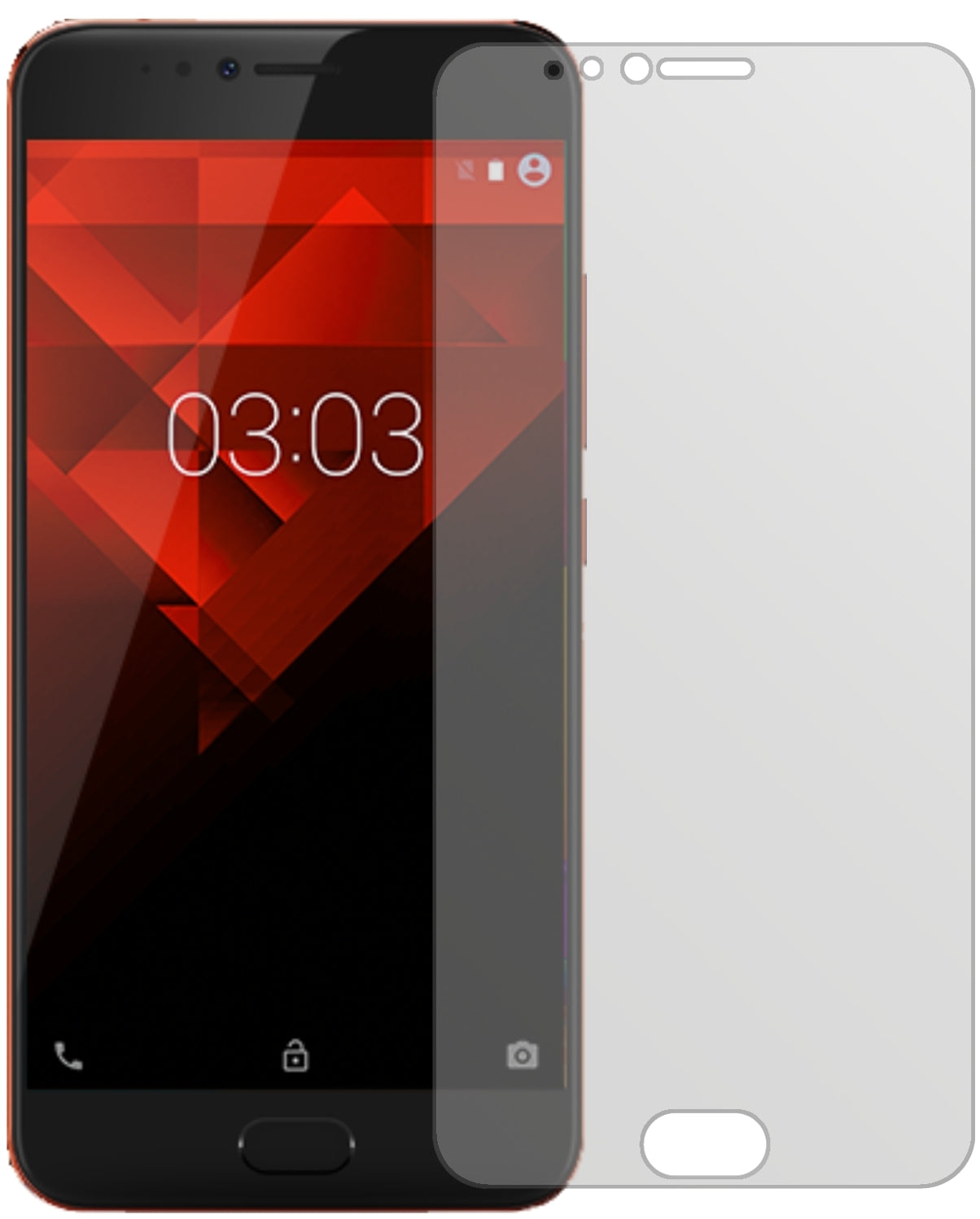 NOAElement H10LE mit aufgebrachter dipos Displayschutzfolie, die lästige Fingerabdrücke minimiert