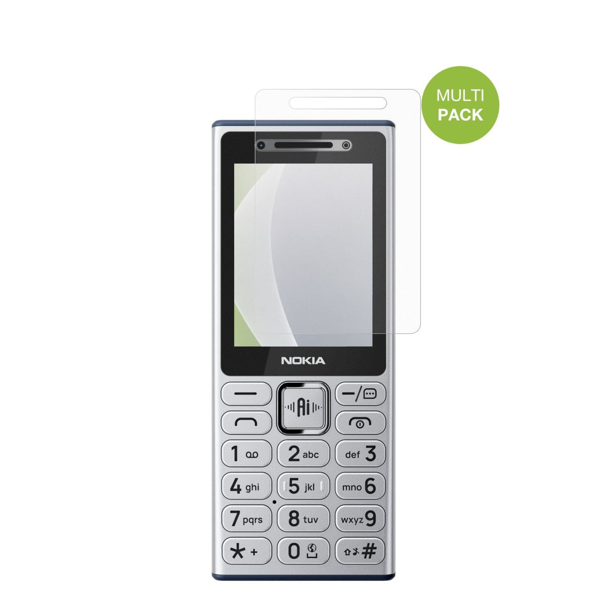 Nokia210 4G mit aufgebrachter dipos Displayschutzfolie, die lästige Fingerabdrücke minimiert
