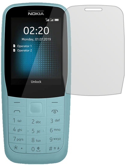 Nokia220 4G mit aufgebrachter dipos Displayschutzfolie, die lästige Fingerabdrücke minimiert