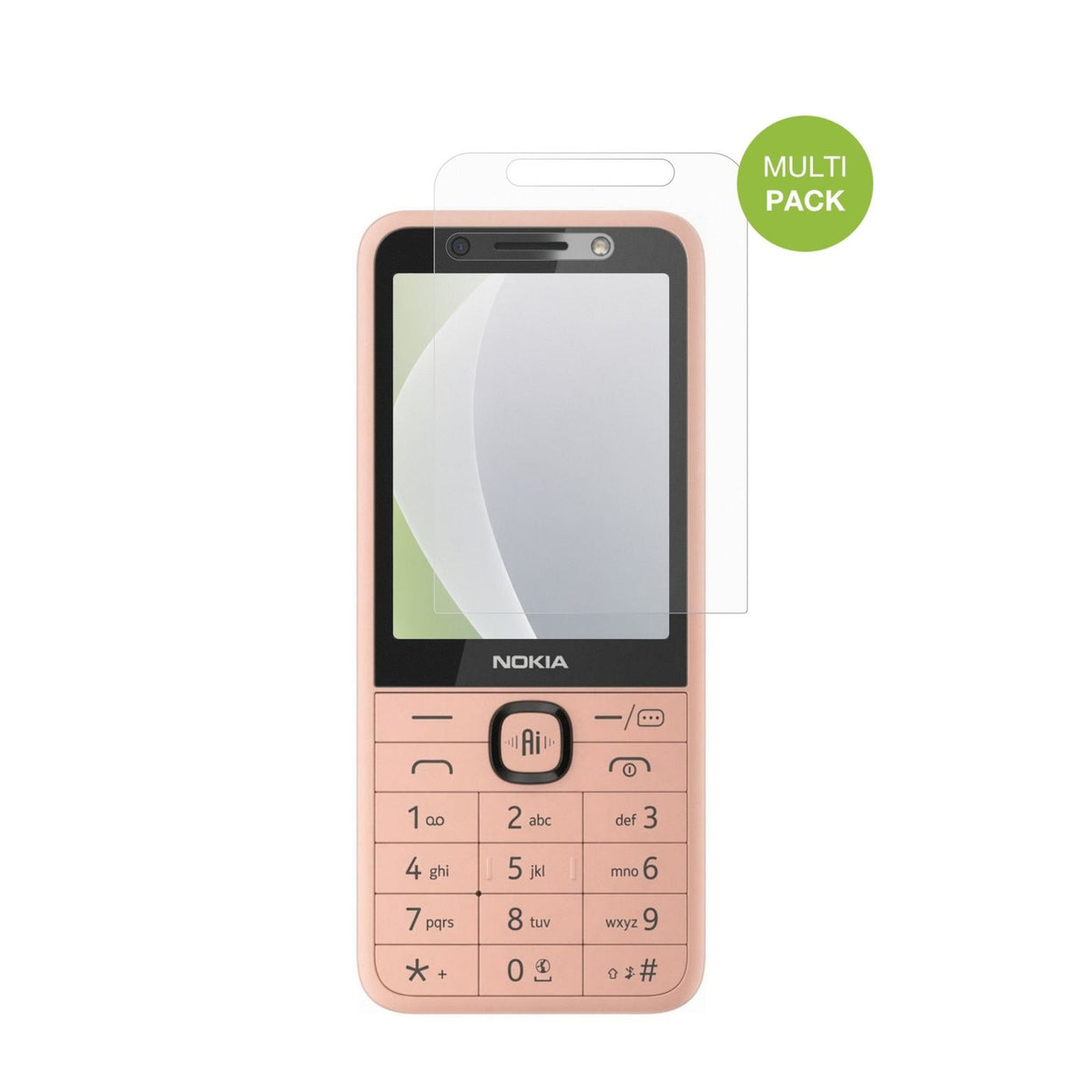 Nokia250 4G Smart mit aufgebrachter dipos Displayschutzfolie, die lästige Fingerabdrücke minimiert