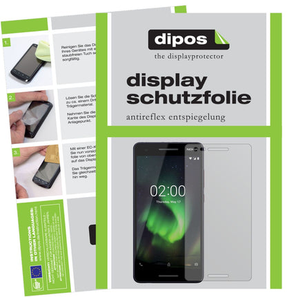 Nokia46024 mit aufgebrachter dipos Displayschutzfolie, die lästige Fingerabdrücke minimiert