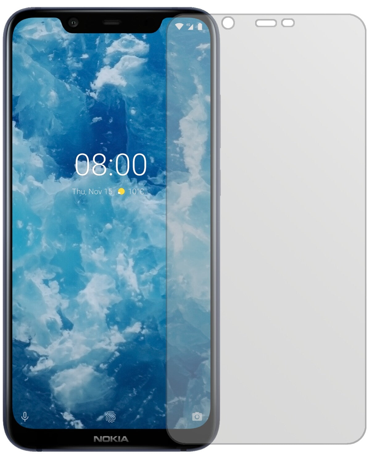 Nokia46030 mit aufgebrachter dipos Displayschutzfolie, die lästige Fingerabdrücke minimiert