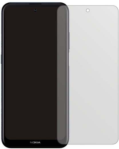 NokiaX100 mit aufgebrachter dipos Displayschutzfolie, die lästige Fingerabdrücke minimiert