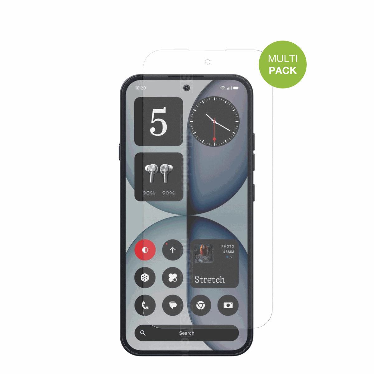 NothingPhone 4a mit aufgebrachter dipos Displayschutzfolie, die lästige Fingerabdrücke minimiert
