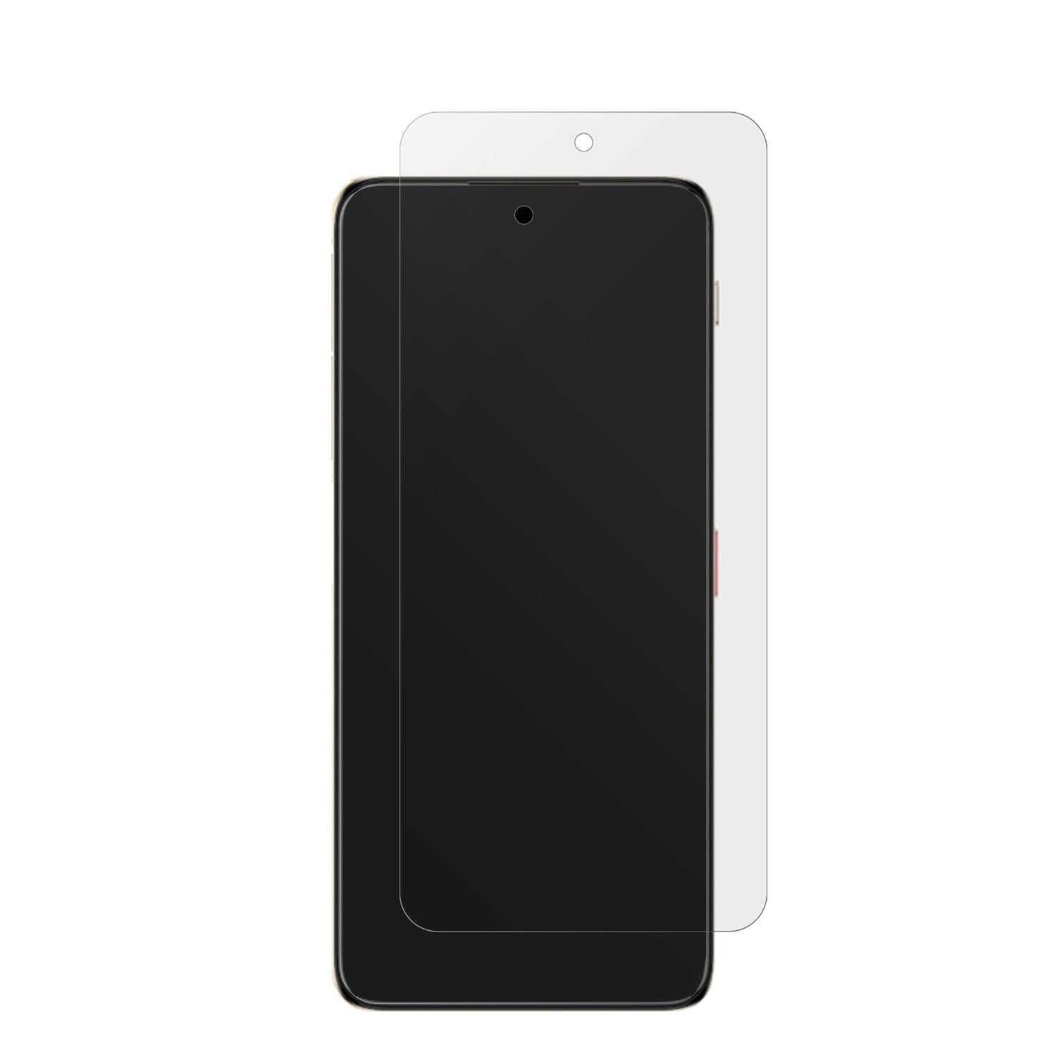 NubiaFocus Pro 5G mit aufgebrachter dipos Displayschutzfolie, die lästige Fingerabdrücke minimiert