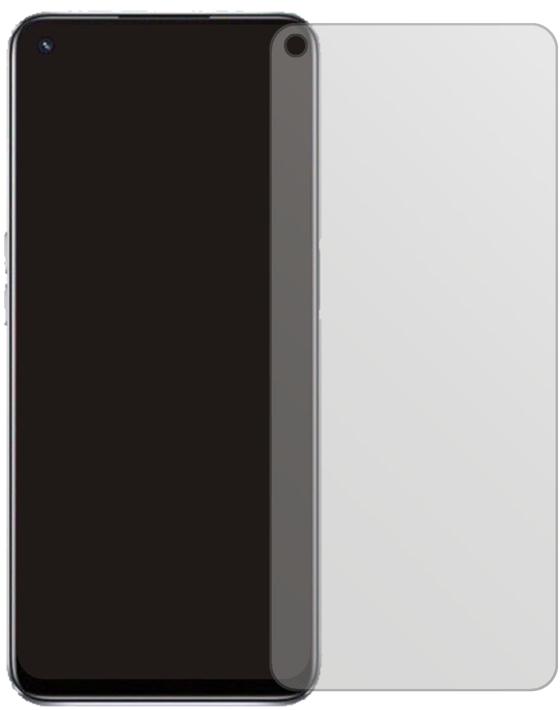 OppoA74 5G mit aufgebrachter dipos Displayschutzfolie, die lästige Fingerabdrücke minimiert