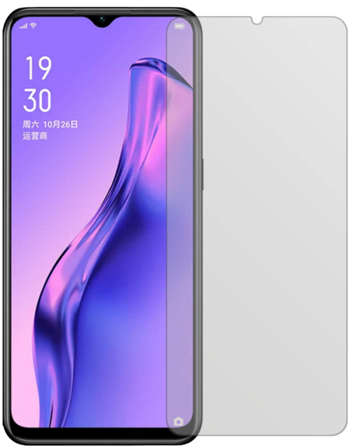 OppoA31 mit aufgebrachter dipos Displayschutzfolie, die lästige Fingerabdrücke minimiert