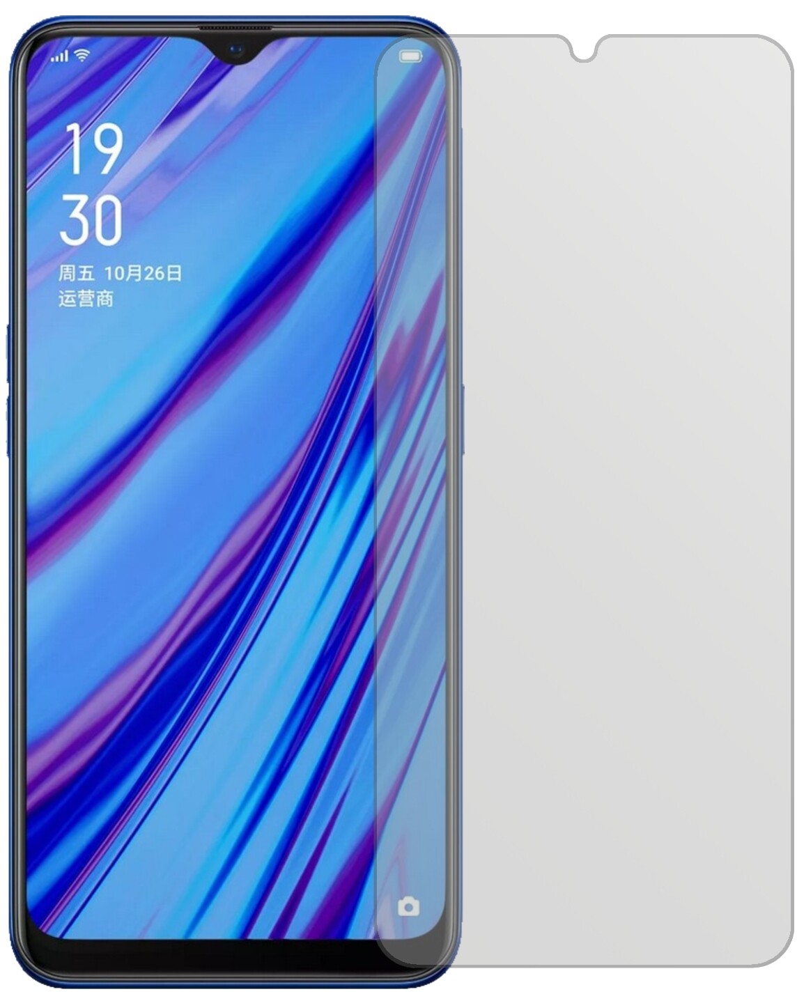 OppoA9 mit aufgebrachter dipos Displayschutzfolie, die lästige Fingerabdrücke minimiert