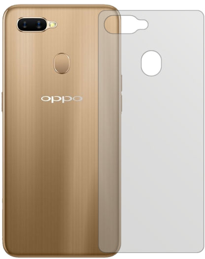 OppoAX7 Rückseite mit aufgebrachter dipos Displayschutzfolie, die lästige Fingerabdrücke minimiert