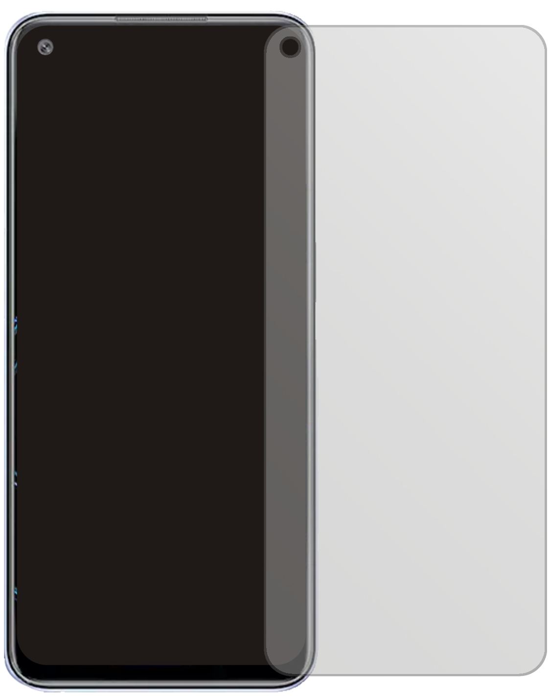 OppoK9x mit aufgebrachter dipos Displayschutzfolie, die lästige Fingerabdrücke minimiert
