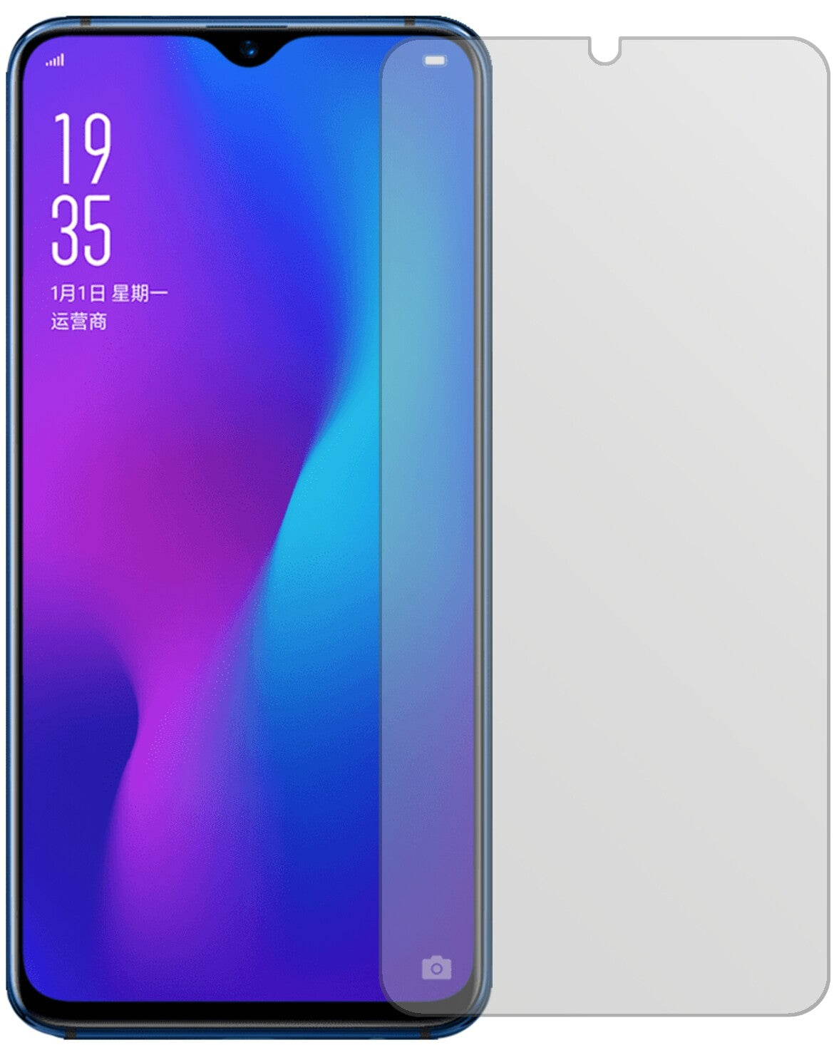 OppoR17 mit aufgebrachter dipos Displayschutzfolie, die lästige Fingerabdrücke minimiert