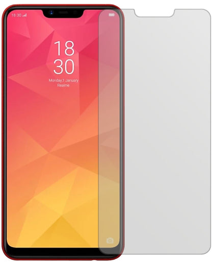OppoRealme 2 mit aufgebrachter dipos Displayschutzfolie, die lästige Fingerabdrücke minimiert