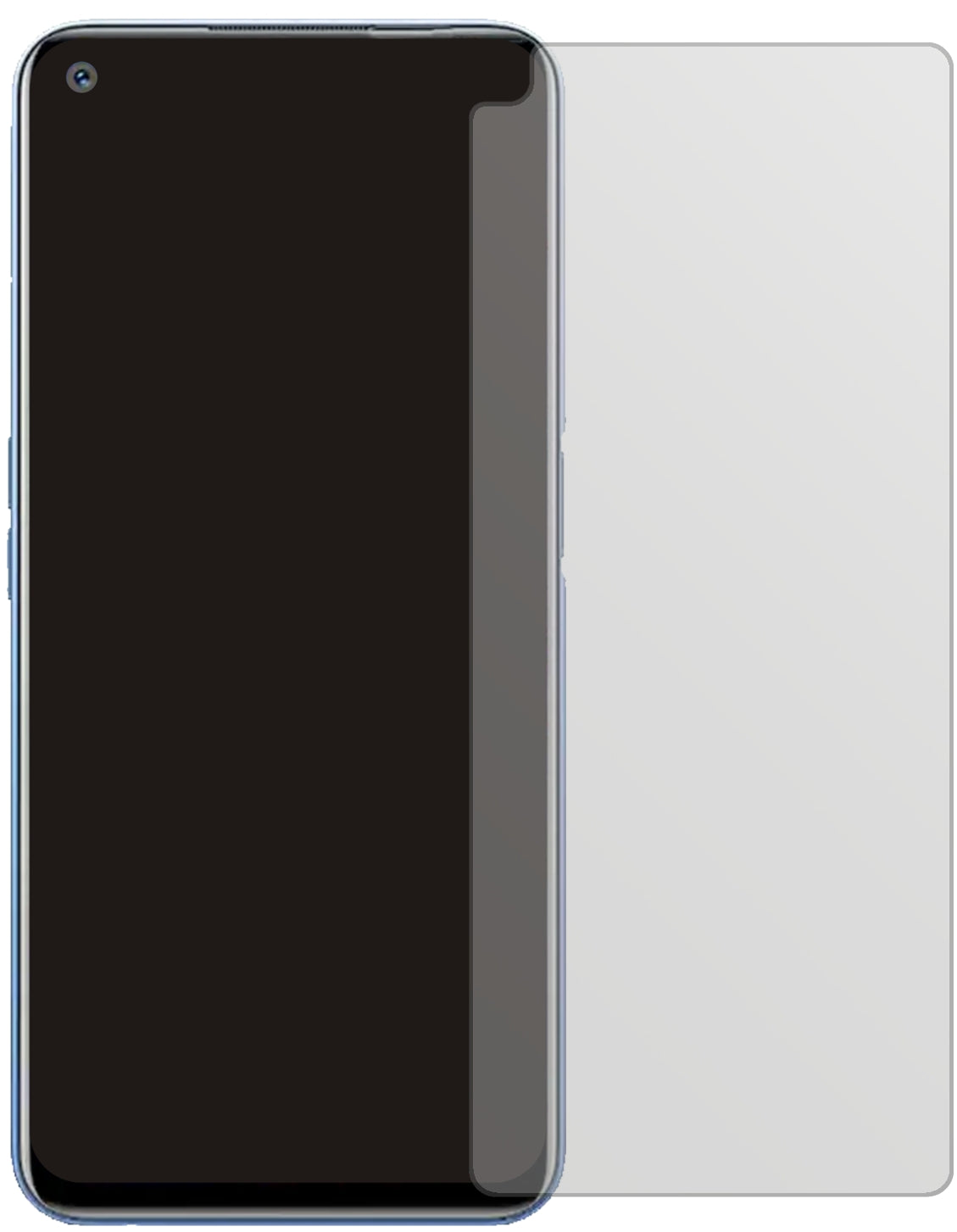 OppoRealme Narzo 30 mit aufgebrachter dipos Displayschutzfolie, die lästige Fingerabdrücke minimiert