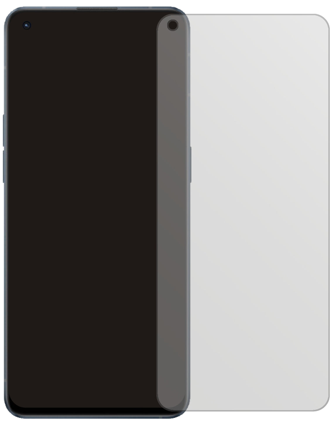 OppoReno6 mit aufgebrachter dipos Displayschutzfolie, die lästige Fingerabdrücke minimiert