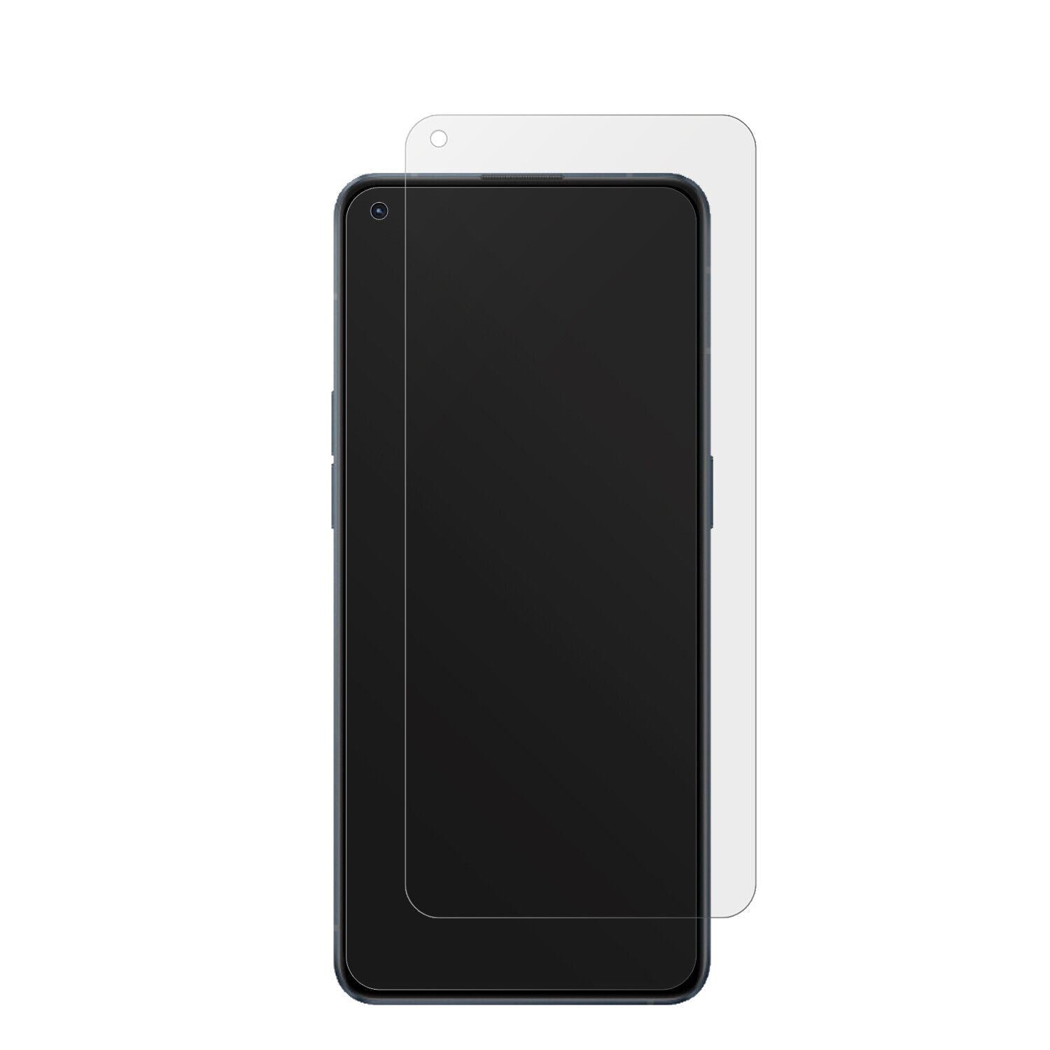 OPPOReno6 4G mit aufgebrachter dipos Displayschutzfolie, die lästige Fingerabdrücke minimiert