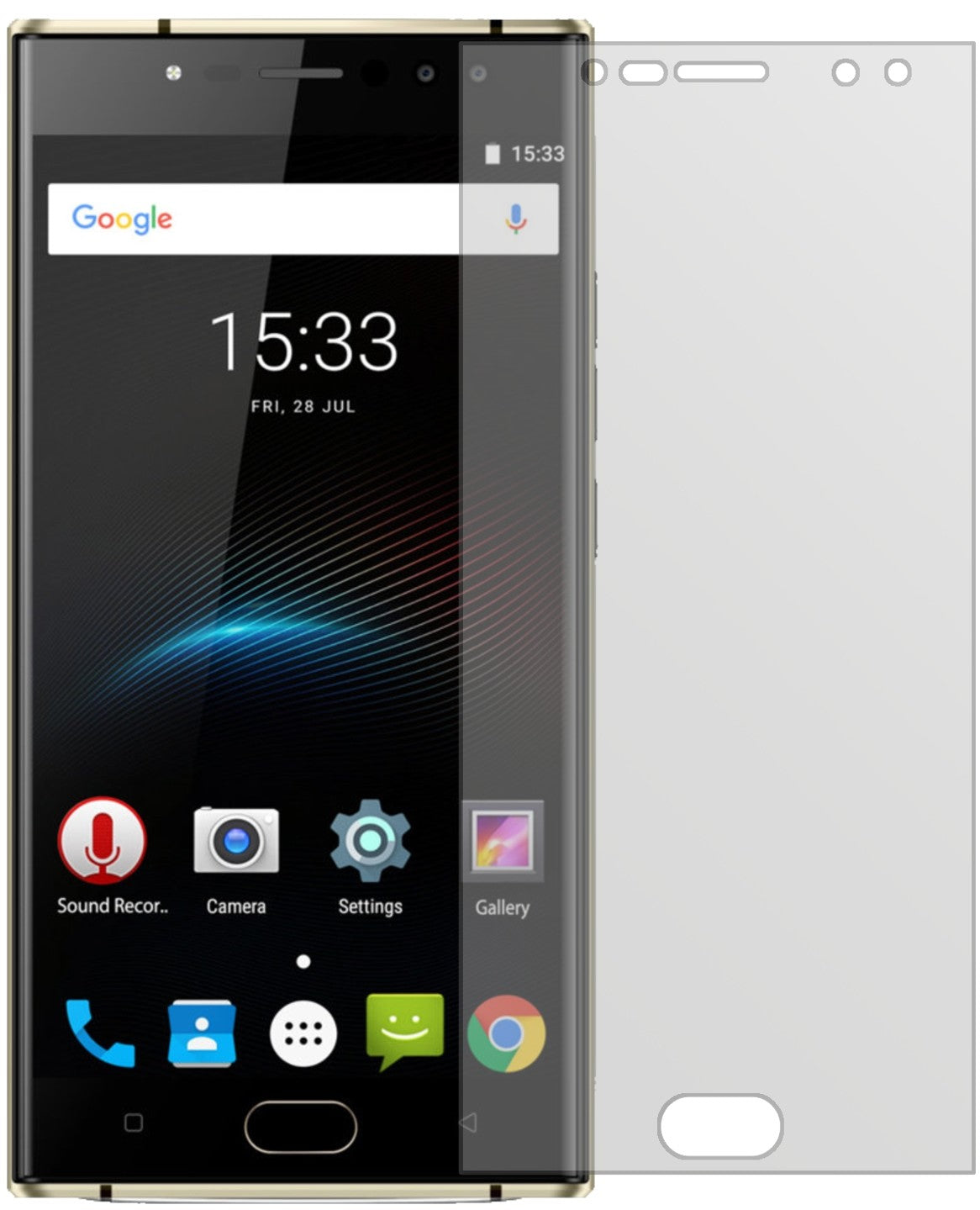 OukitelK3 mit aufgebrachter dipos Displayschutzfolie, die lästige Fingerabdrücke minimiert