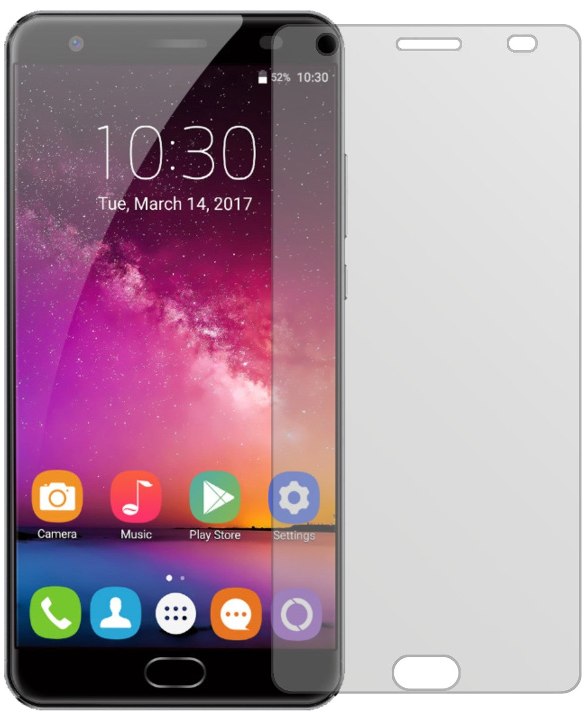 OukitelK6000 Plus mit aufgebrachter dipos Displayschutzfolie, die lästige Fingerabdrücke minimiert