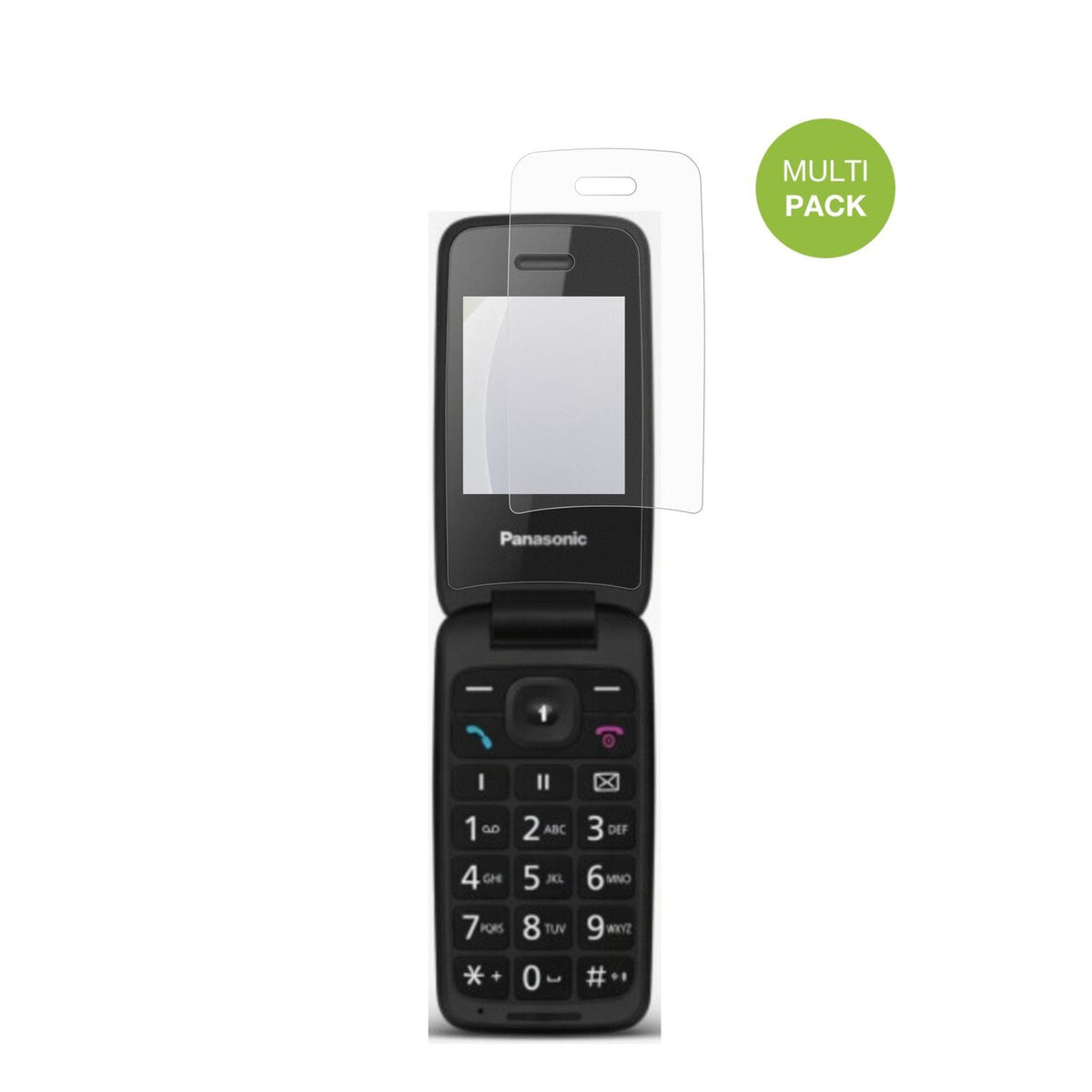 PanasonicKX-TU410 mit aufgebrachter dipos Displayschutzfolie, die lästige Fingerabdrücke minimiert
