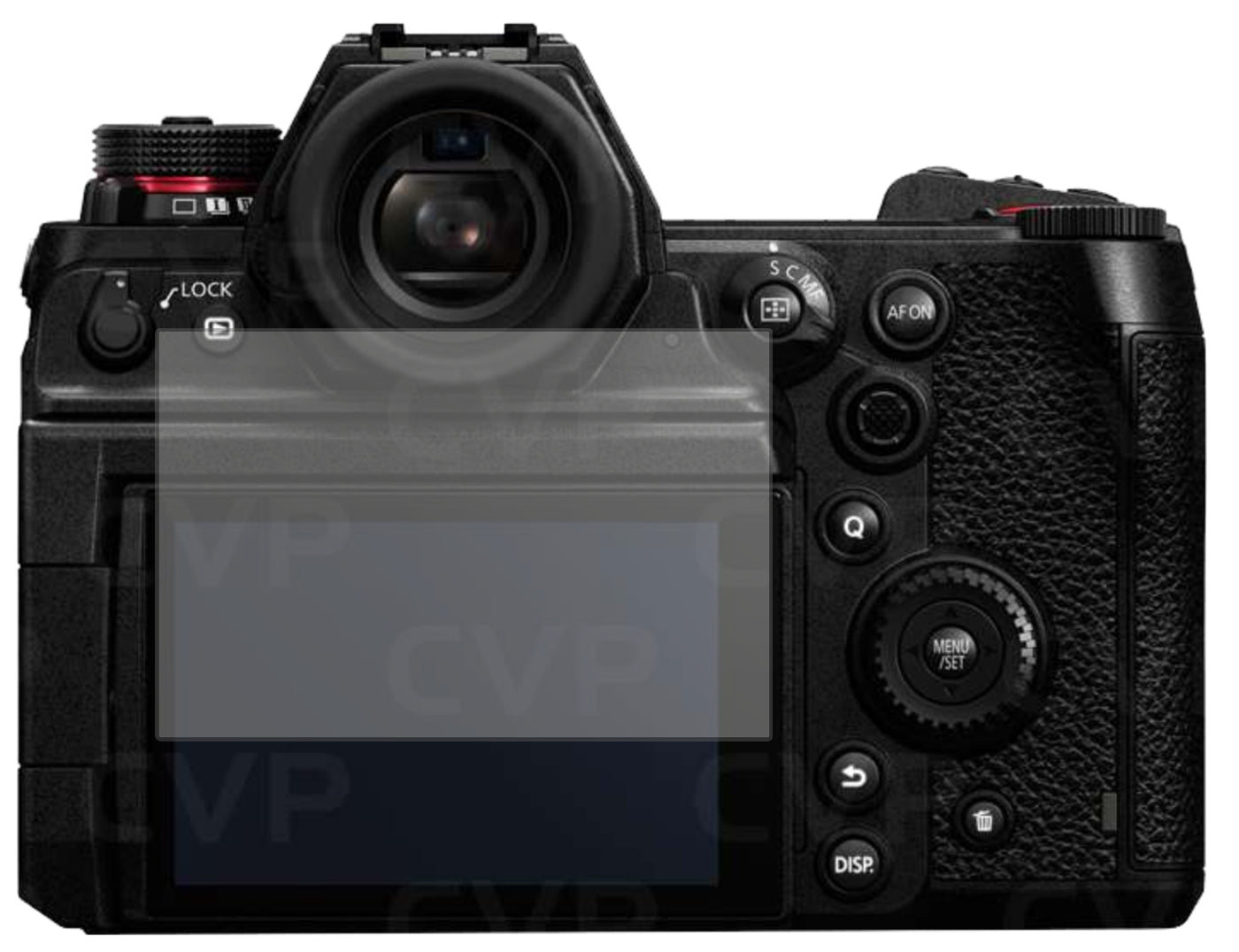 PanasonicLumix DC-S1H mit aufgebrachter dipos Displayschutzfolie, die lästige Fingerabdrücke minimiert