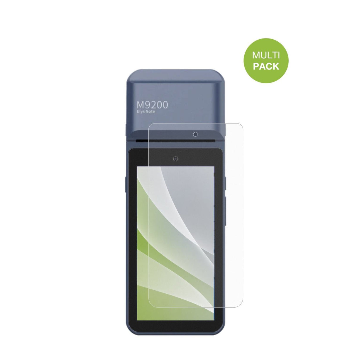 PaxM9200 mit aufgebrachter dipos Displayschutzfolie, die lästige Fingerabdrücke minimiert