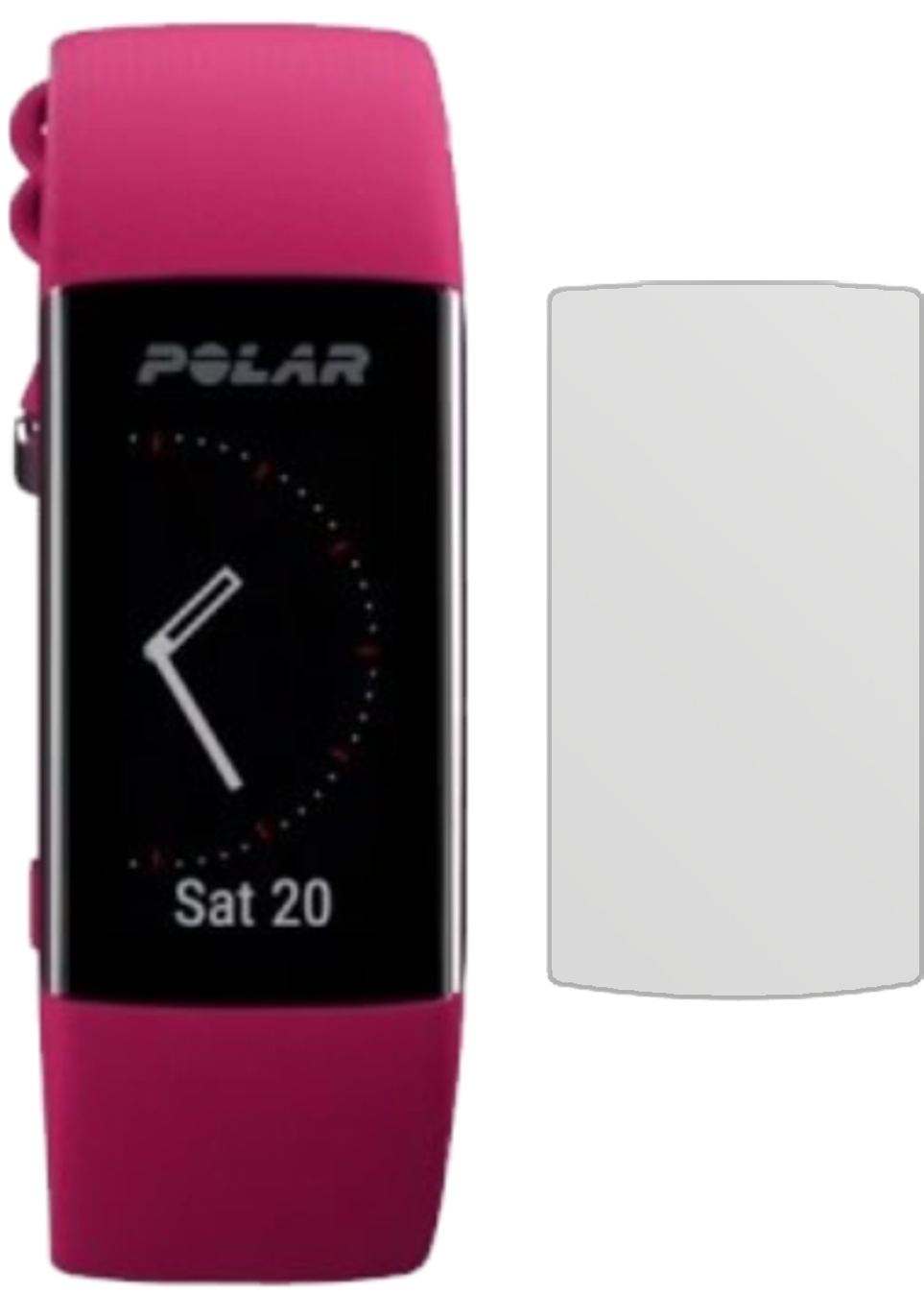 PolarA370 mit aufgebrachter dipos Displayschutzfolie, die lästige Fingerabdrücke minimiert