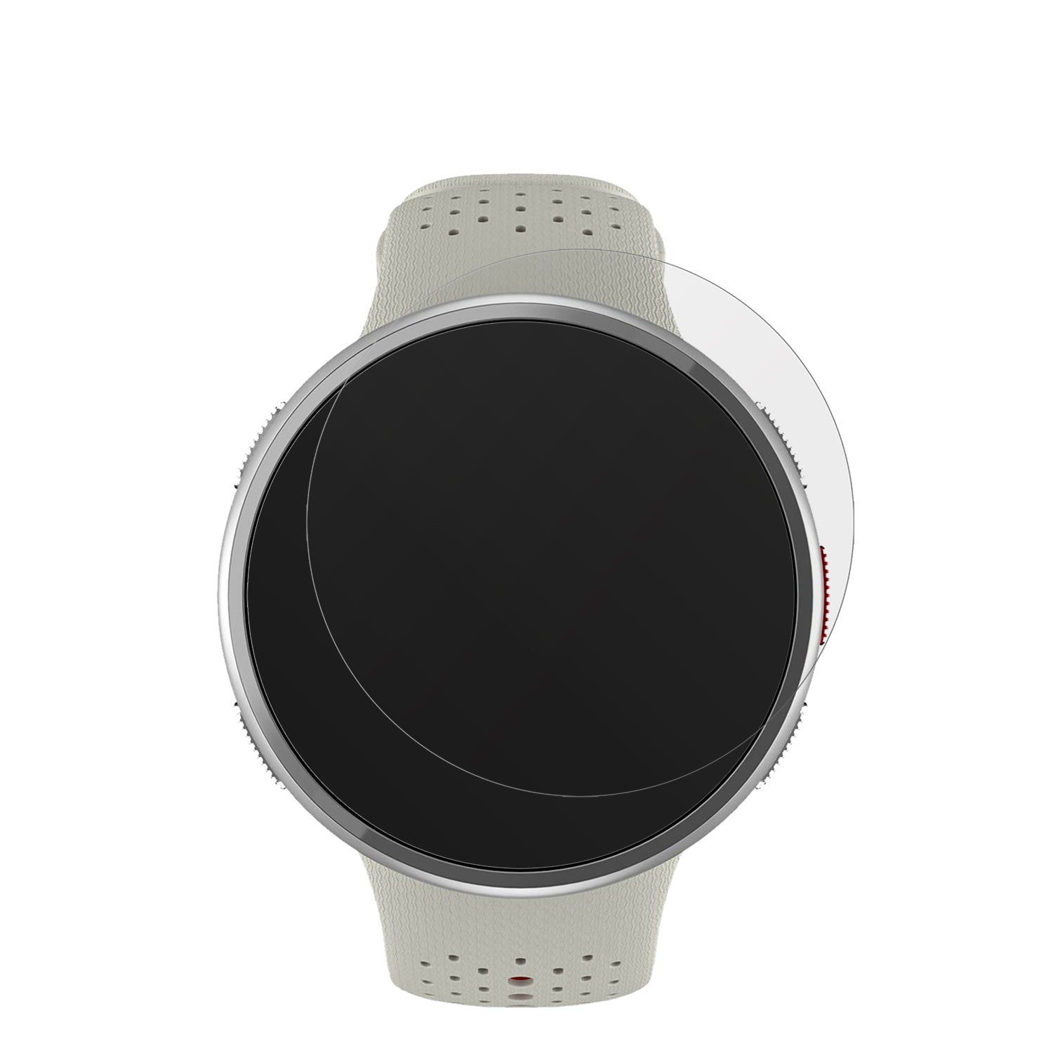 PolarPacer Pro mit aufgebrachter dipos Displayschutzfolie, die lästige Fingerabdrücke minimiert