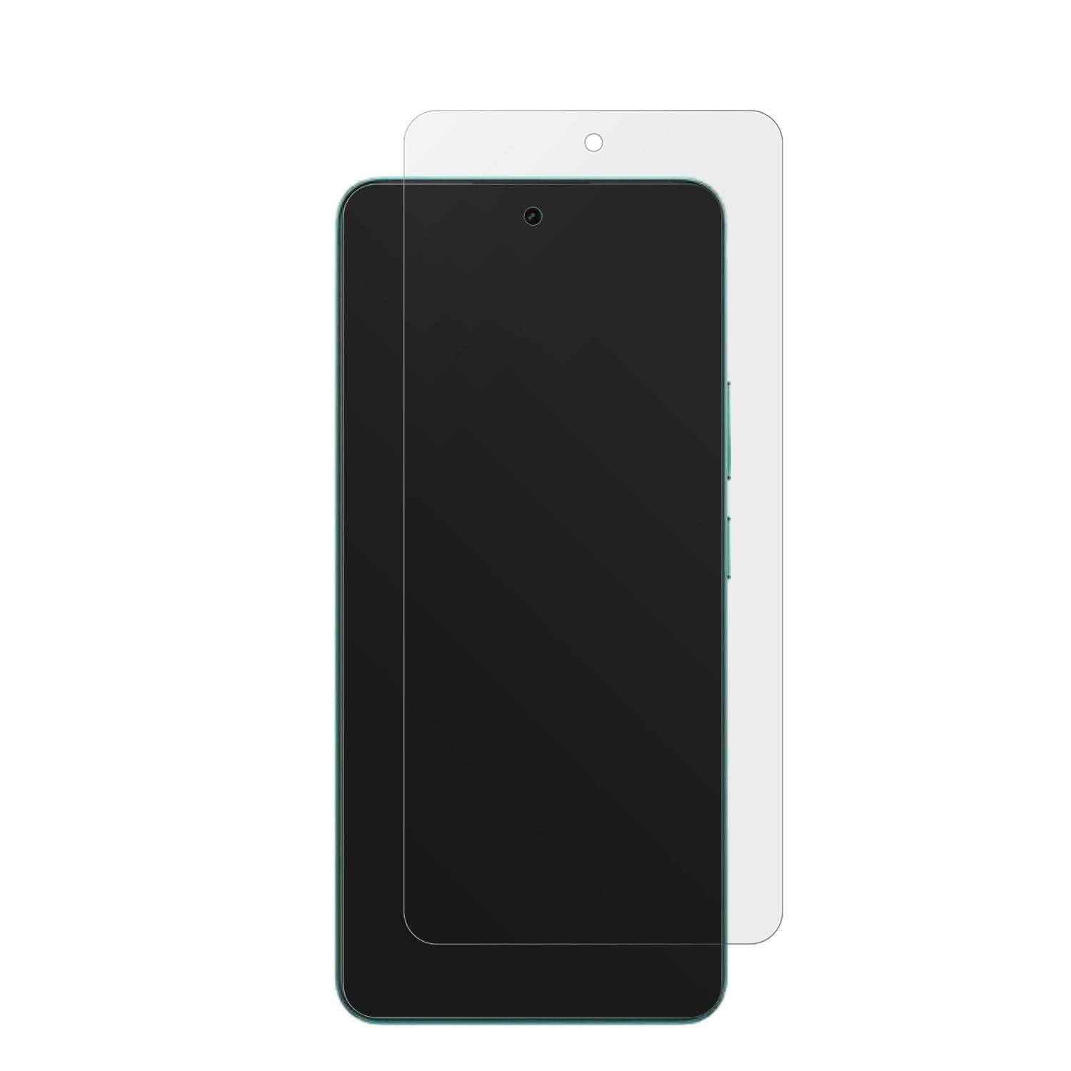 Realme14T 5G mit aufgebrachter dipos Displayschutzfolie, die lästige Fingerabdrücke minimiert