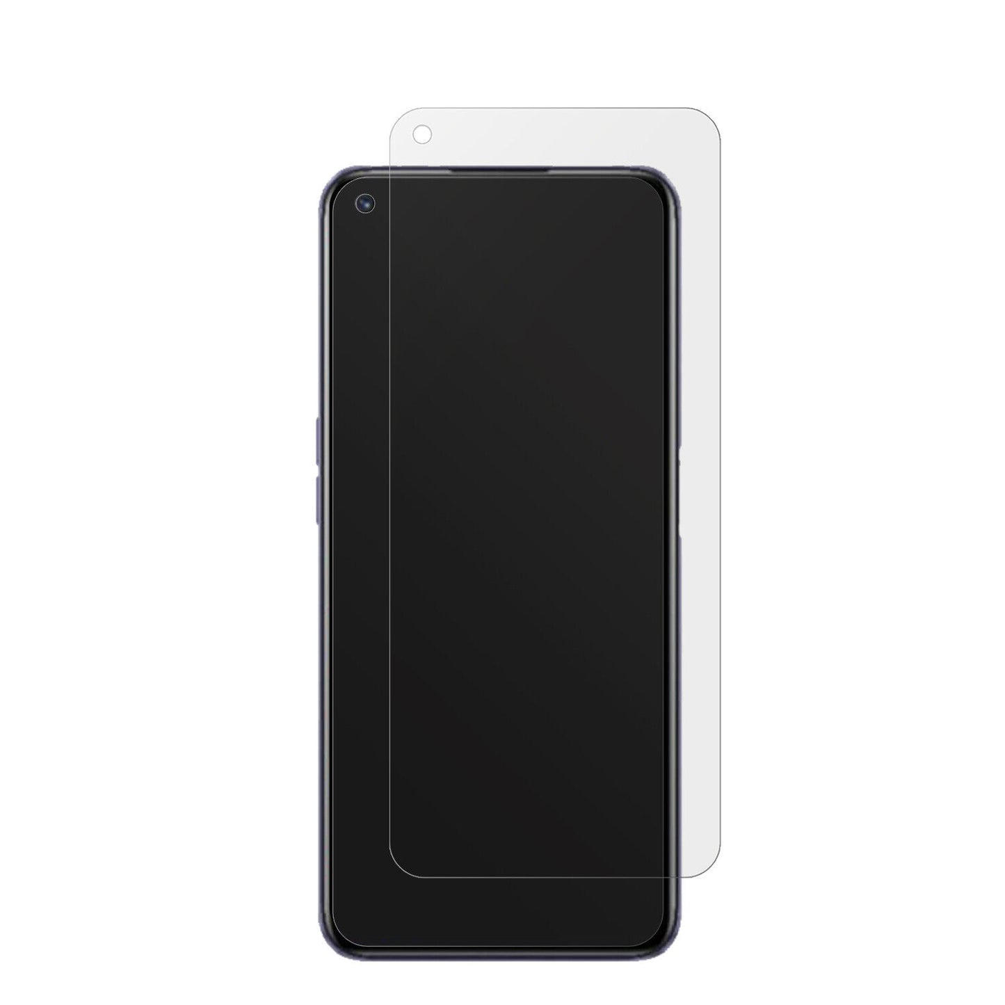 RealmeQ3S mit aufgebrachter dipos Displayschutzfolie, die lästige Fingerabdrücke minimiert