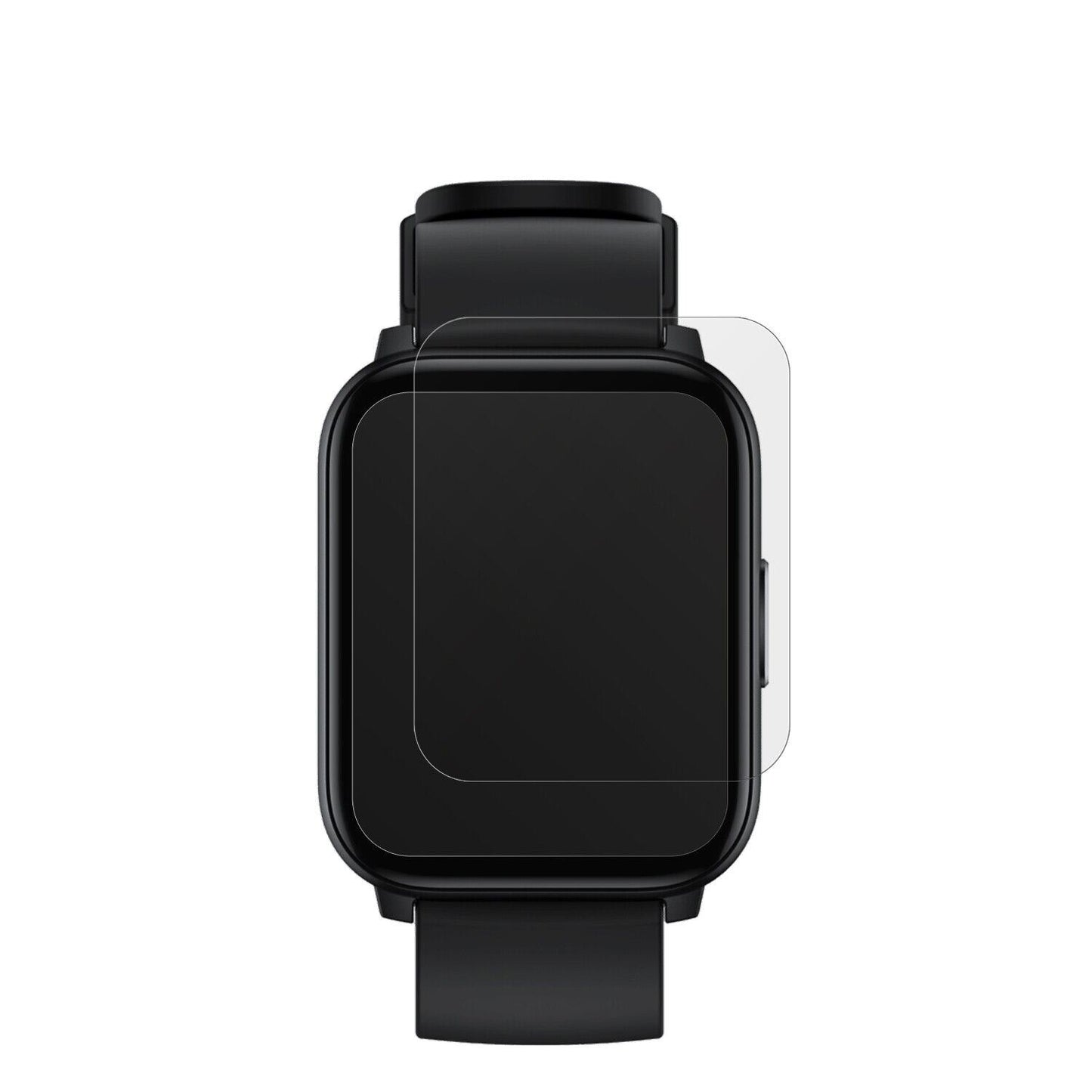 RealmeWatch S100 mit aufgebrachter dipos Displayschutzfolie, die lästige Fingerabdrücke minimiert