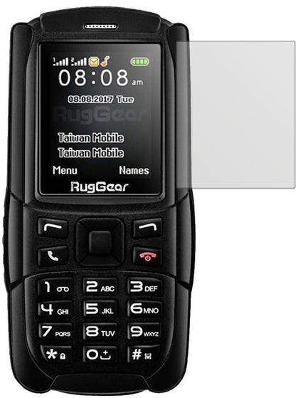 RuggearRG129 (2018) mit aufgebrachter dipos Displayschutzfolie, die lästige Fingerabdrücke minimiert