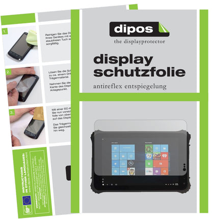 RuggedTablet ID-SQ8.0 mit aufgebrachter dipos Displayschutzfolie, die lästige Fingerabdrücke minimiert
