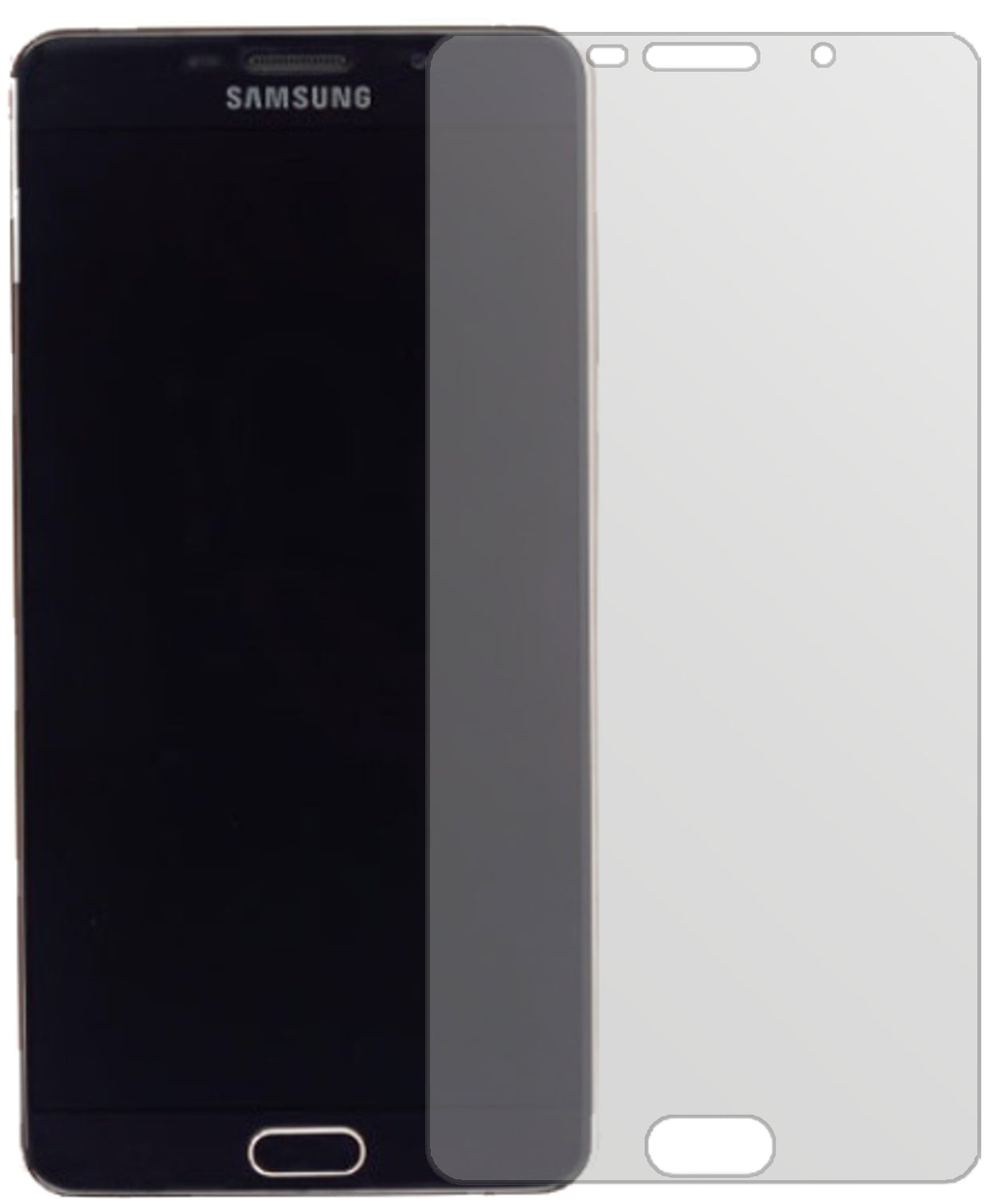 SamsungGalaxy A9 Pro (SM-A9100) mit aufgebrachter dipos Displayschutzfolie, die lästige Fingerabdrücke minimiert