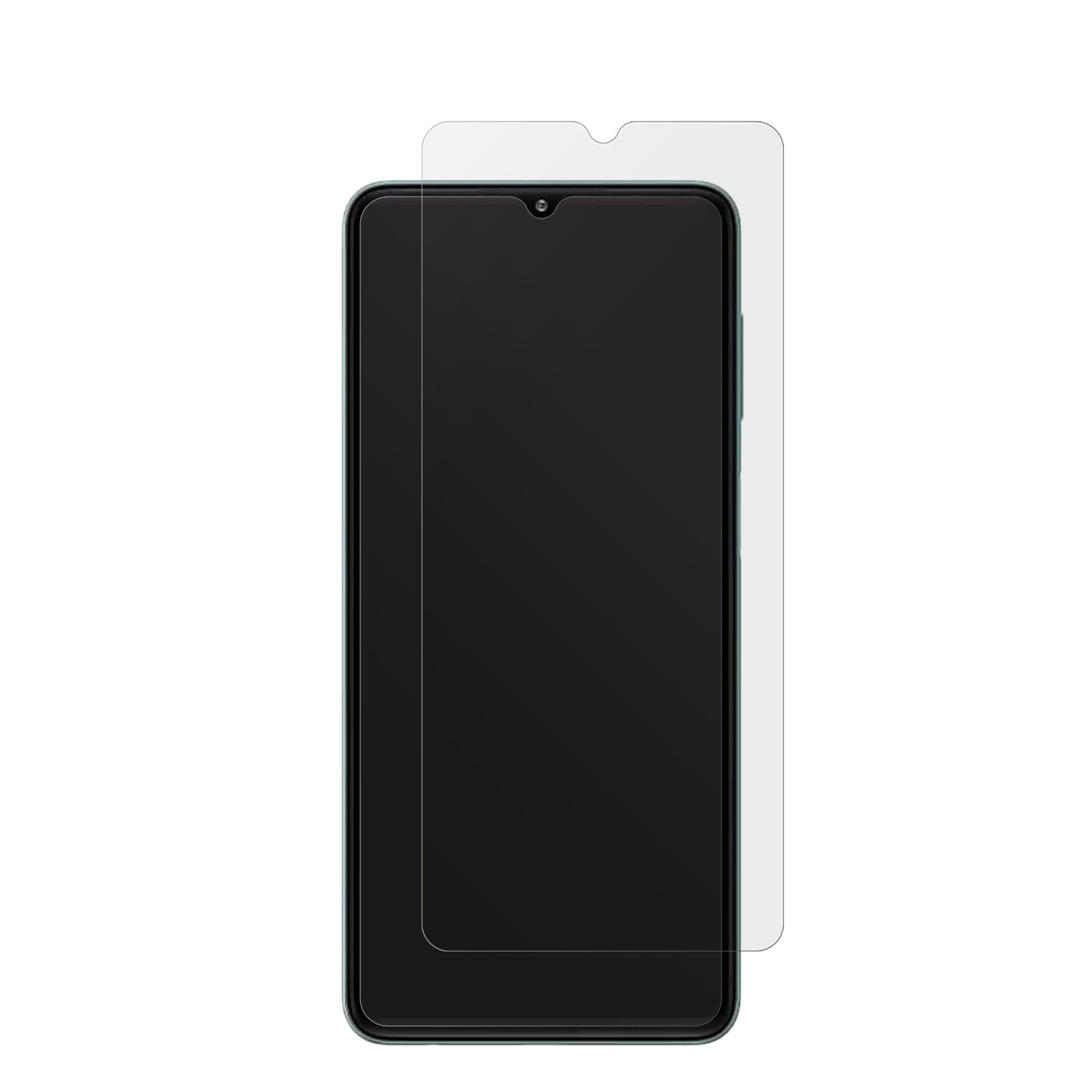 SamsungGalaxy F23 5G mit aufgebrachter dipos Displayschutzfolie, die lästige Fingerabdrücke minimiert