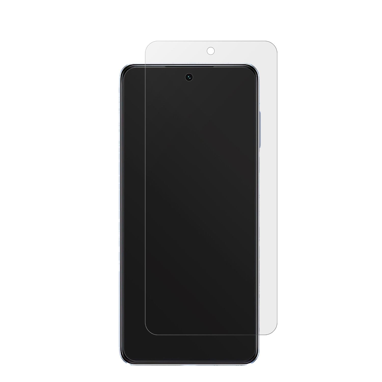 SAMSUNGGalaxy F54 mit aufgebrachter dipos Displayschutzfolie, die lästige Fingerabdrücke minimiert