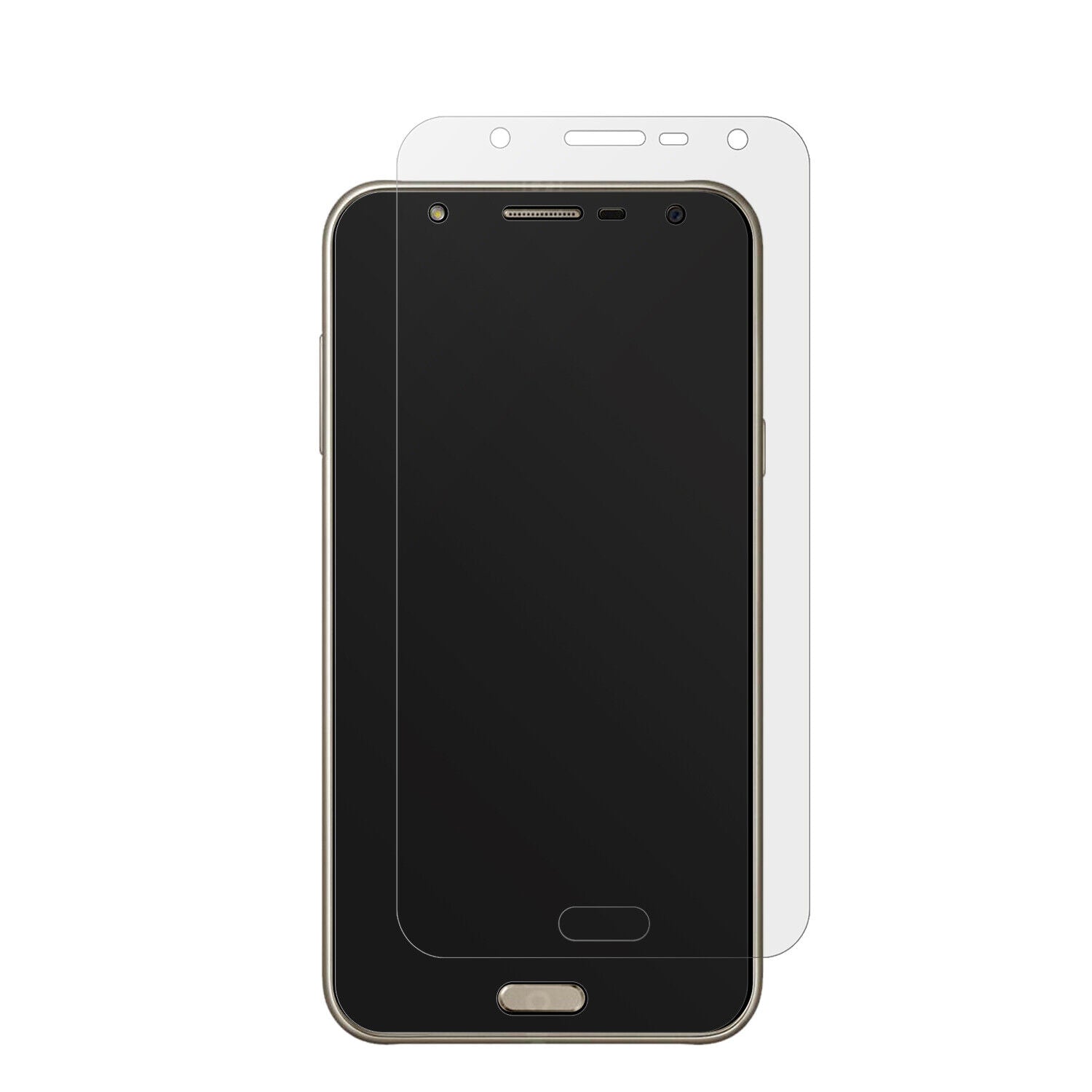 SamsungGalaxy J7 Neo mit aufgebrachter dipos Displayschutzfolie, die lästige Fingerabdrücke minimiert