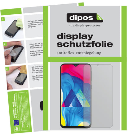 SamsungGalaxy M10 mit aufgebrachter dipos Displayschutzfolie, die lästige Fingerabdrücke minimiert