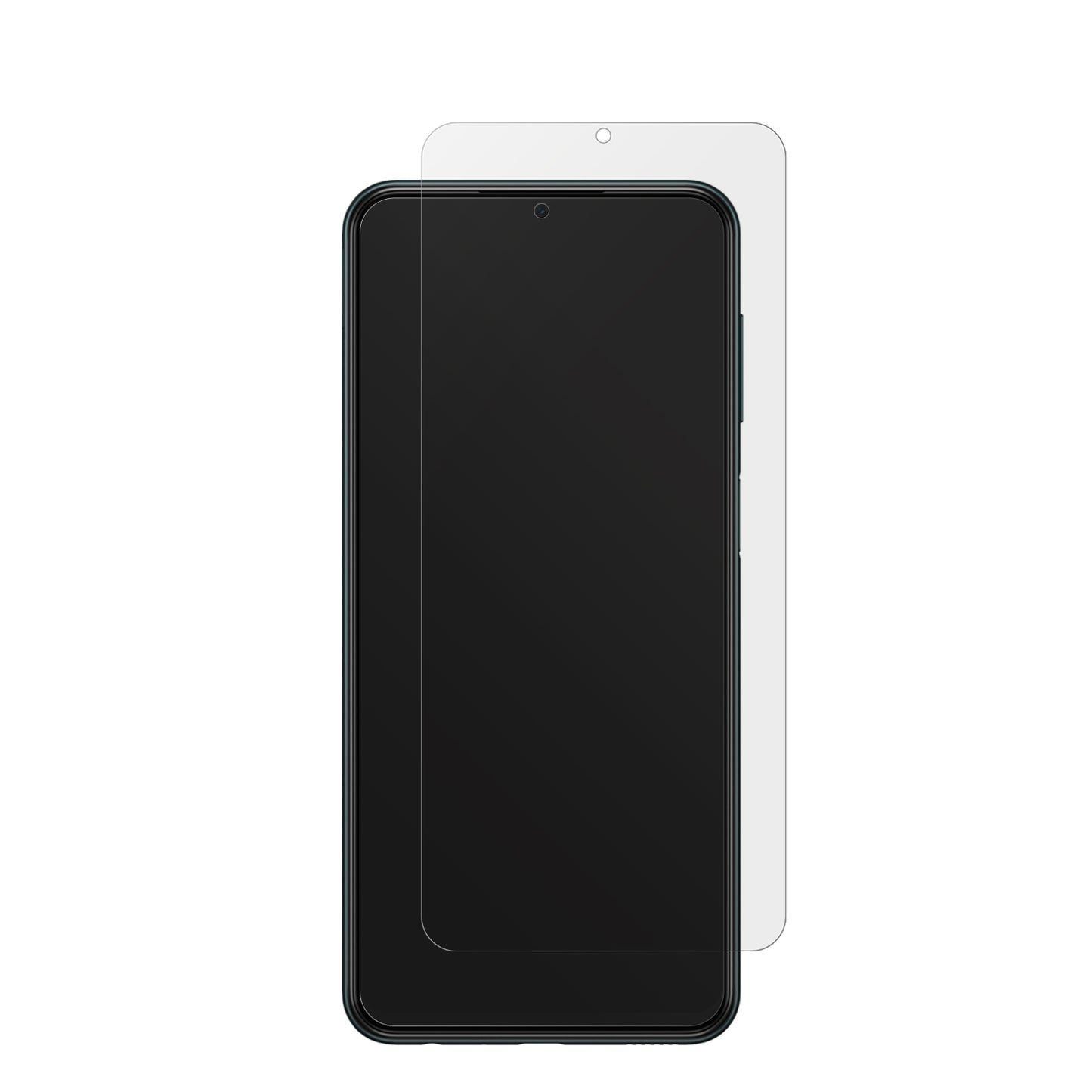 SamsungGalaxy M23 5G mit aufgebrachter dipos Displayschutzfolie, die lästige Fingerabdrücke minimiert
