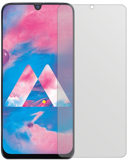 SamsungGalaxy M30 mit aufgebrachter dipos Displayschutzfolie, die lästige Fingerabdrücke minimiert