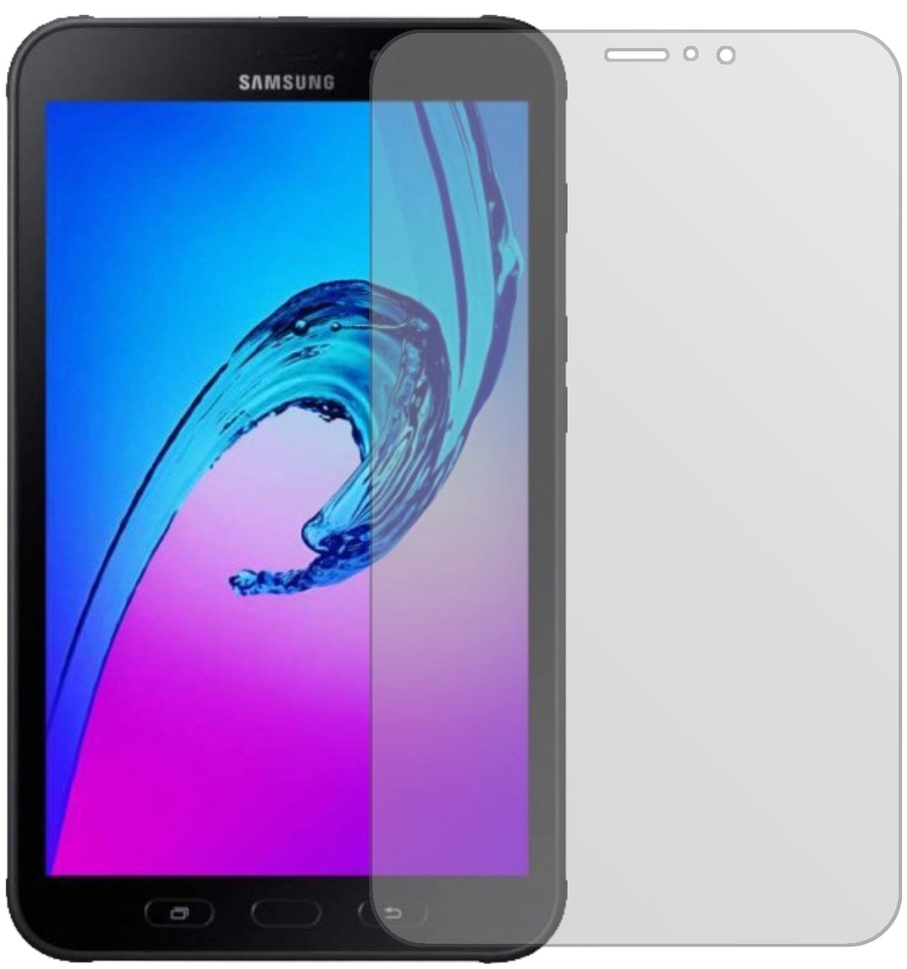 SamsungGalaxy Tab Activ 2 SM-T395 mit aufgebrachter dipos Displayschutzfolie, die lästige Fingerabdrücke minimiert