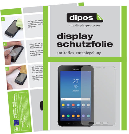 SamsungGalaxy Tab Active 2 mit aufgebrachter dipos Displayschutzfolie, die lästige Fingerabdrücke minimiert
