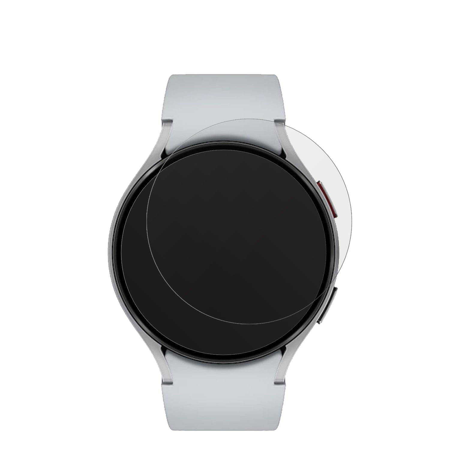 SamsungGalaxy Watch 6 47mm mit aufgebrachter dipos Displayschutzfolie, die lästige Fingerabdrücke minimiert
