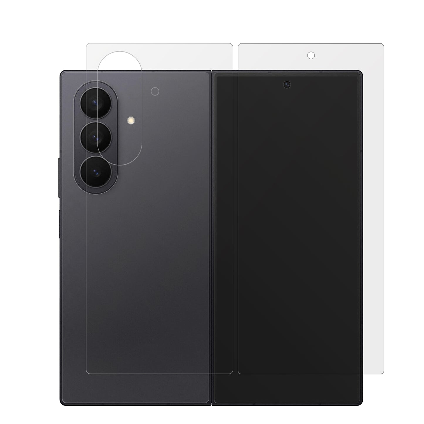 SamsungGalaxy Z Fold7 Aussenseite mit aufgebrachter dipos Displayschutzfolie, die lästige Fingerabdrücke minimiert