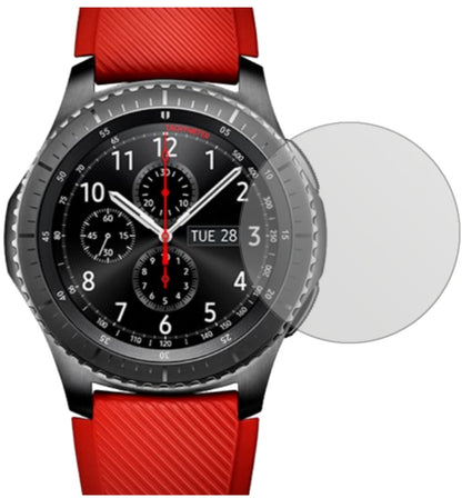 SamsungGear S3 mit aufgebrachter dipos Displayschutzfolie, die lästige Fingerabdrücke minimiert