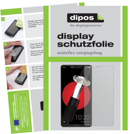 SharpAquos D10 mit aufgebrachter dipos Displayschutzfolie, die lästige Fingerabdrücke minimiert