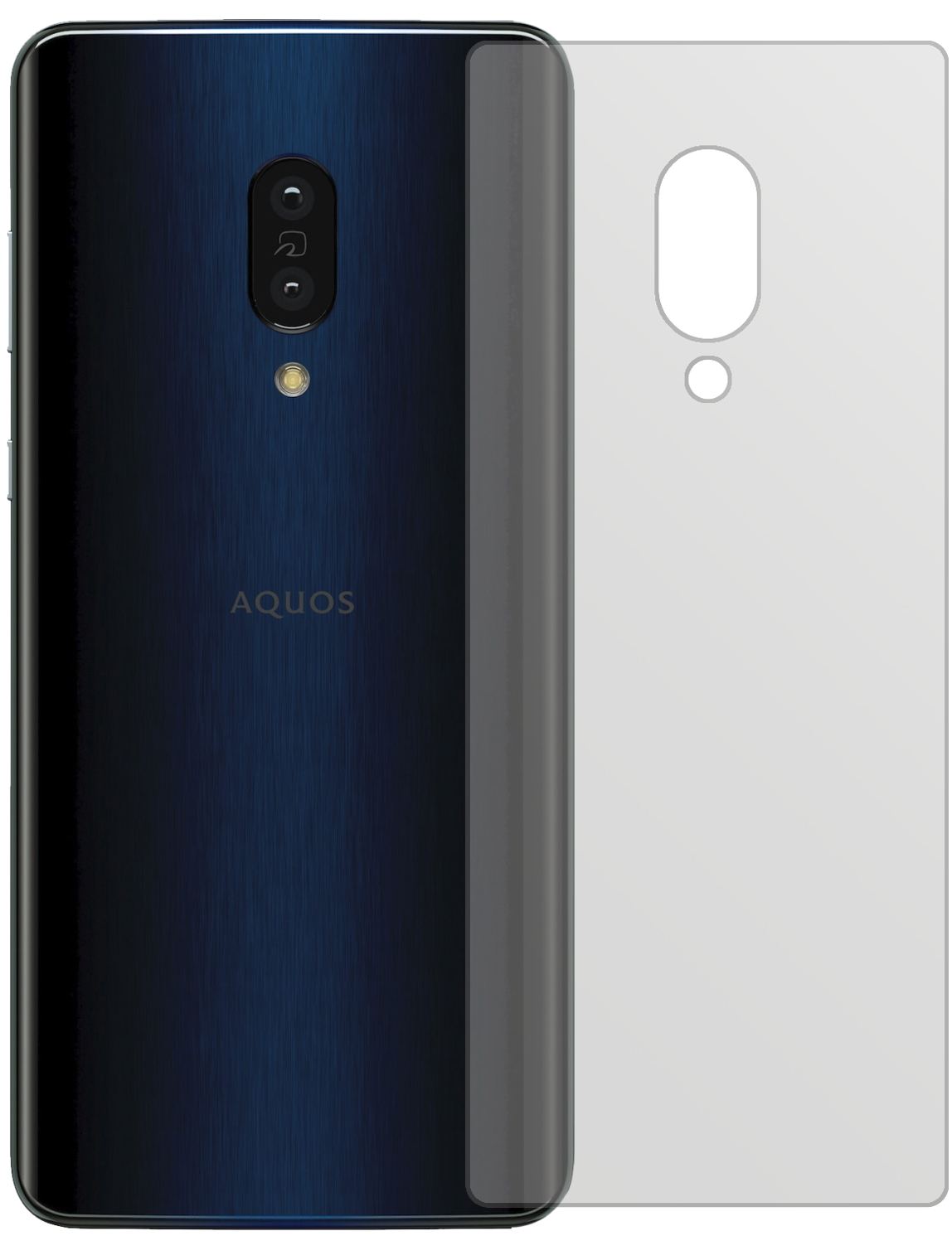 SharpAquos Zero 2 Rückseite mit aufgebrachter dipos Displayschutzfolie, die lästige Fingerabdrücke minimiert