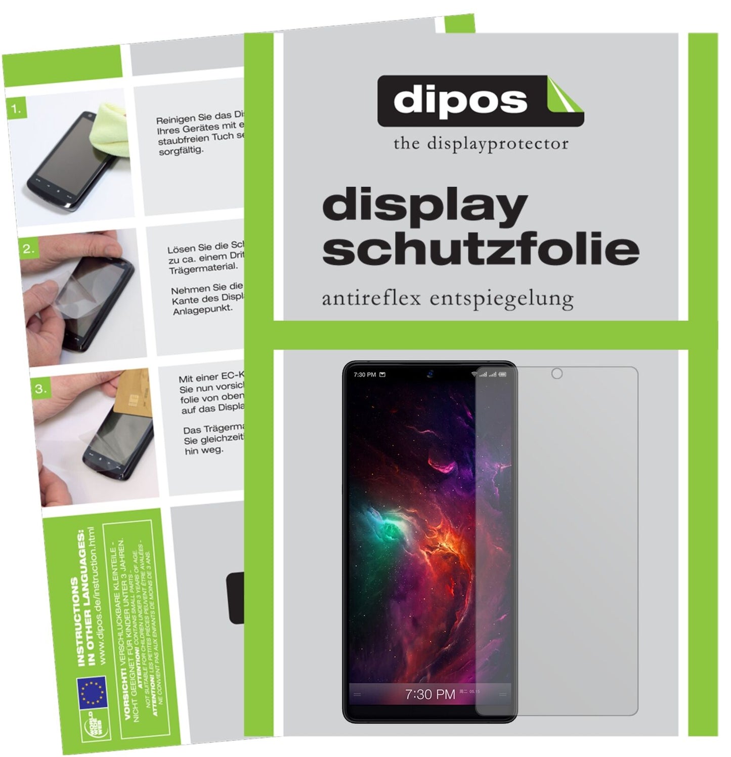 SmartisanNut R1 mit aufgebrachter dipos Displayschutzfolie, die lästige Fingerabdrücke minimiert