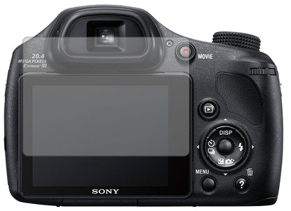 SonyDSC-HX350B mit aufgebrachter dipos Displayschutzfolie, die lästige Fingerabdrücke minimiert