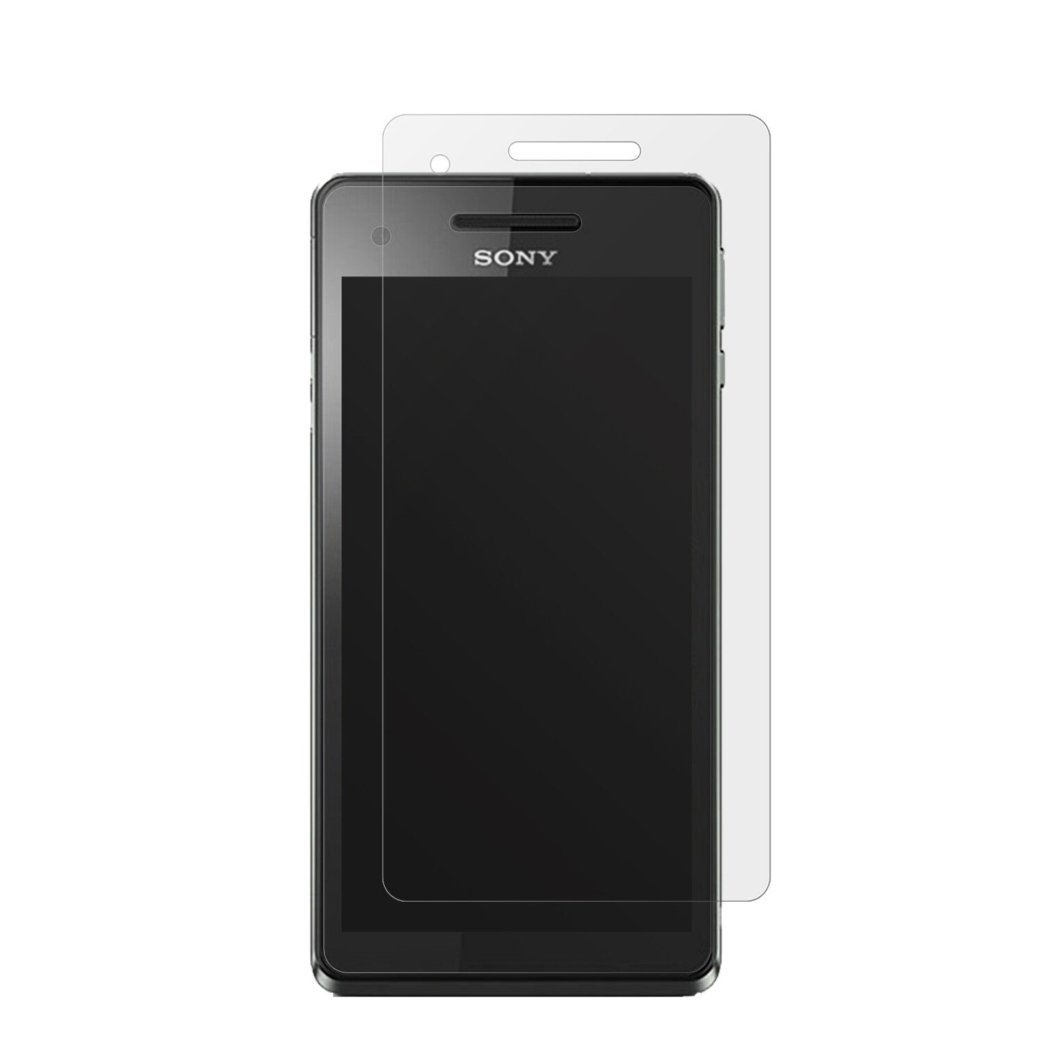 SonyXperia V mit aufgebrachter dipos Displayschutzfolie, die lästige Fingerabdrücke minimiert