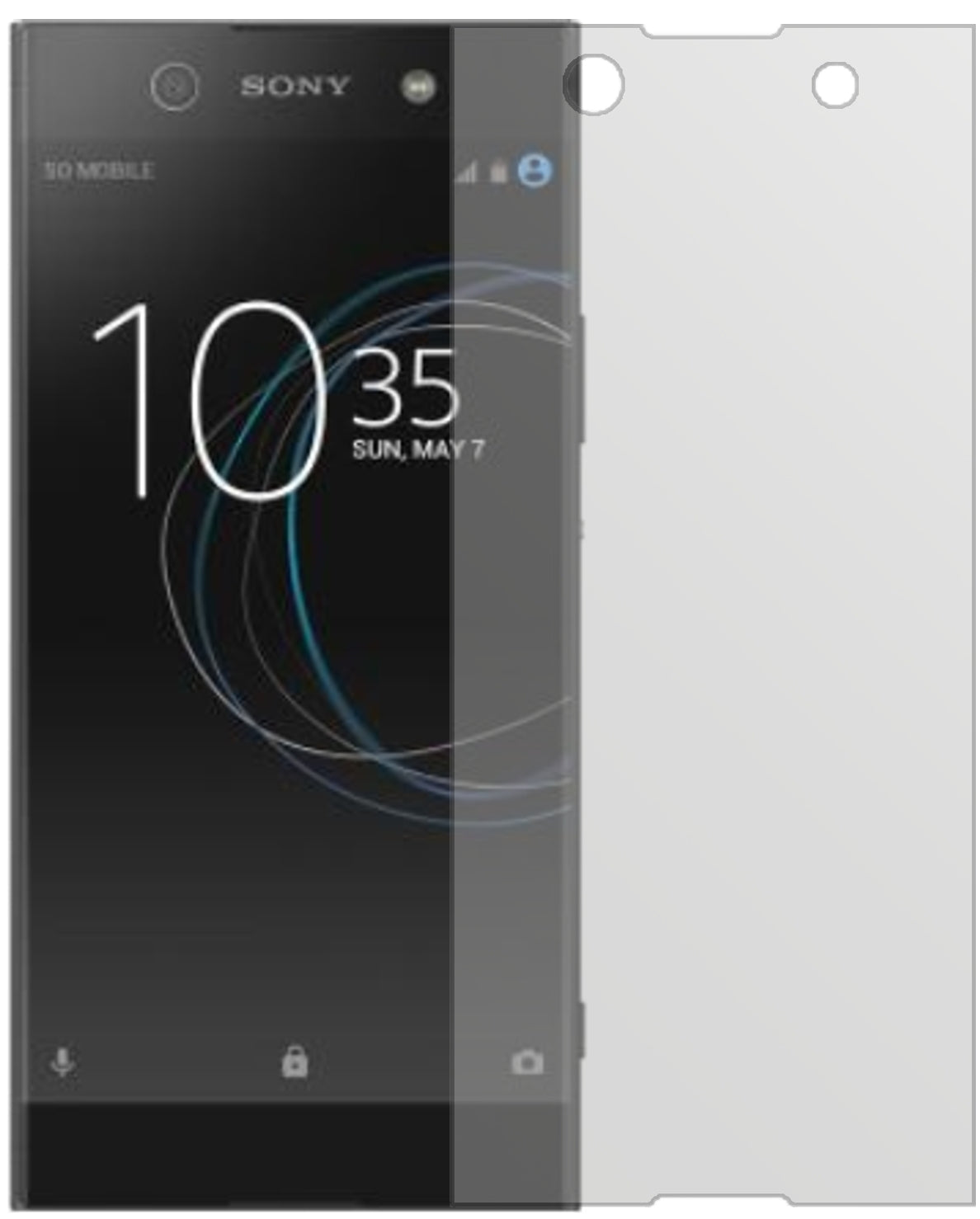 SonyXperia XA1 Ultra mit aufgebrachter dipos Displayschutzfolie, die lästige Fingerabdrücke minimiert